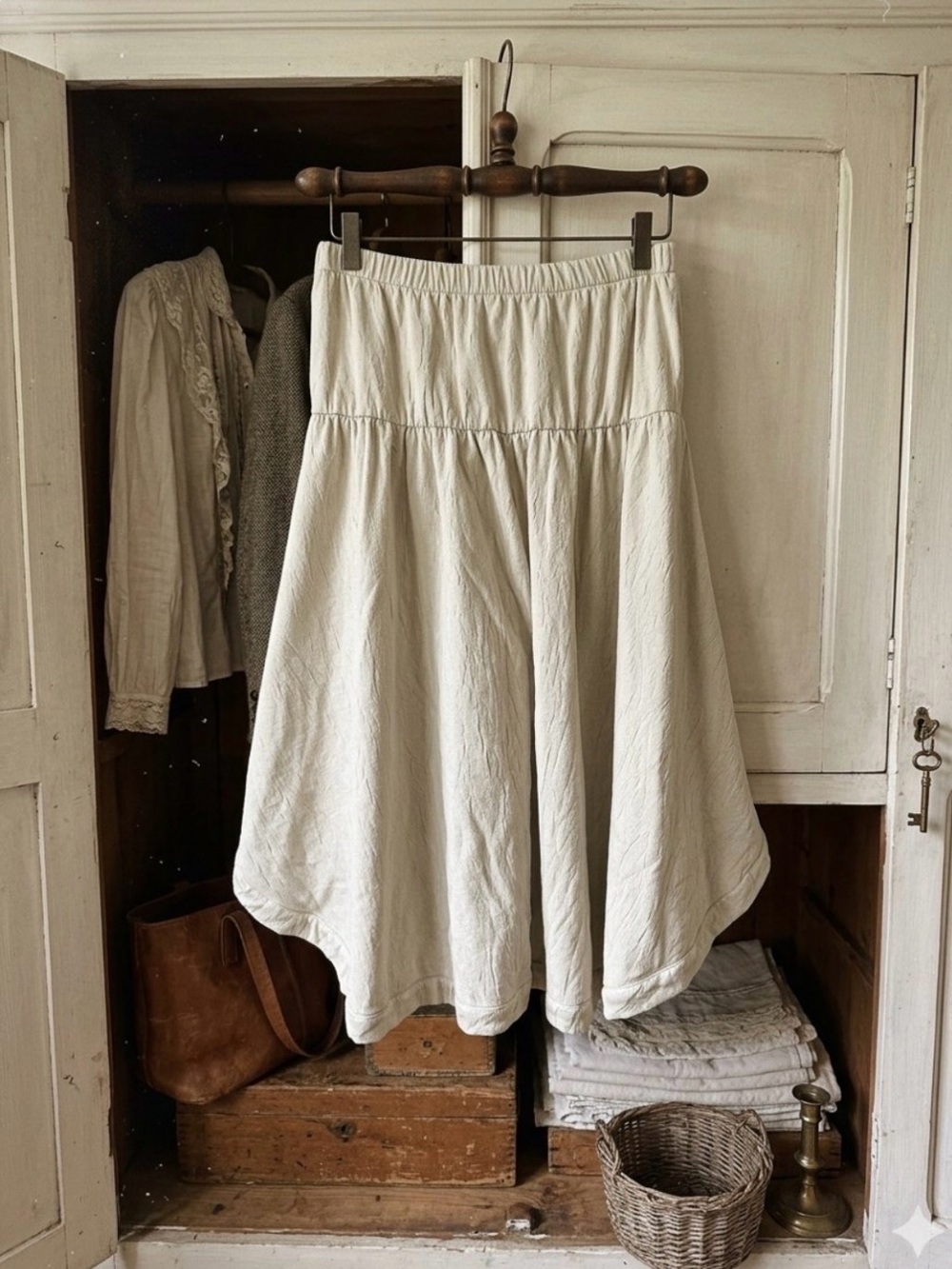 Vintage Gadol of Fort Lauderdale boutique Small light sage Midi cotton Skirt